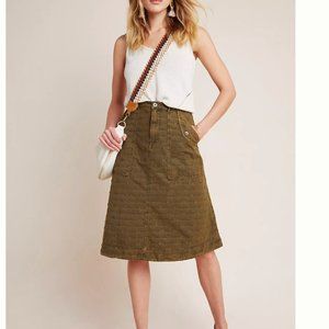 NWOT aubrey textured green utility skirt w/pockets